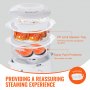 VEVOR Electric Food Steamer, 7.4Qt/7L Electric Vegetable Steamer with 2-Tier Stackable Trays, 800W Food-Grade Food Steamer for Cooking with 60-Min Timer, Auto Shut-Off and Boil Dry Protection