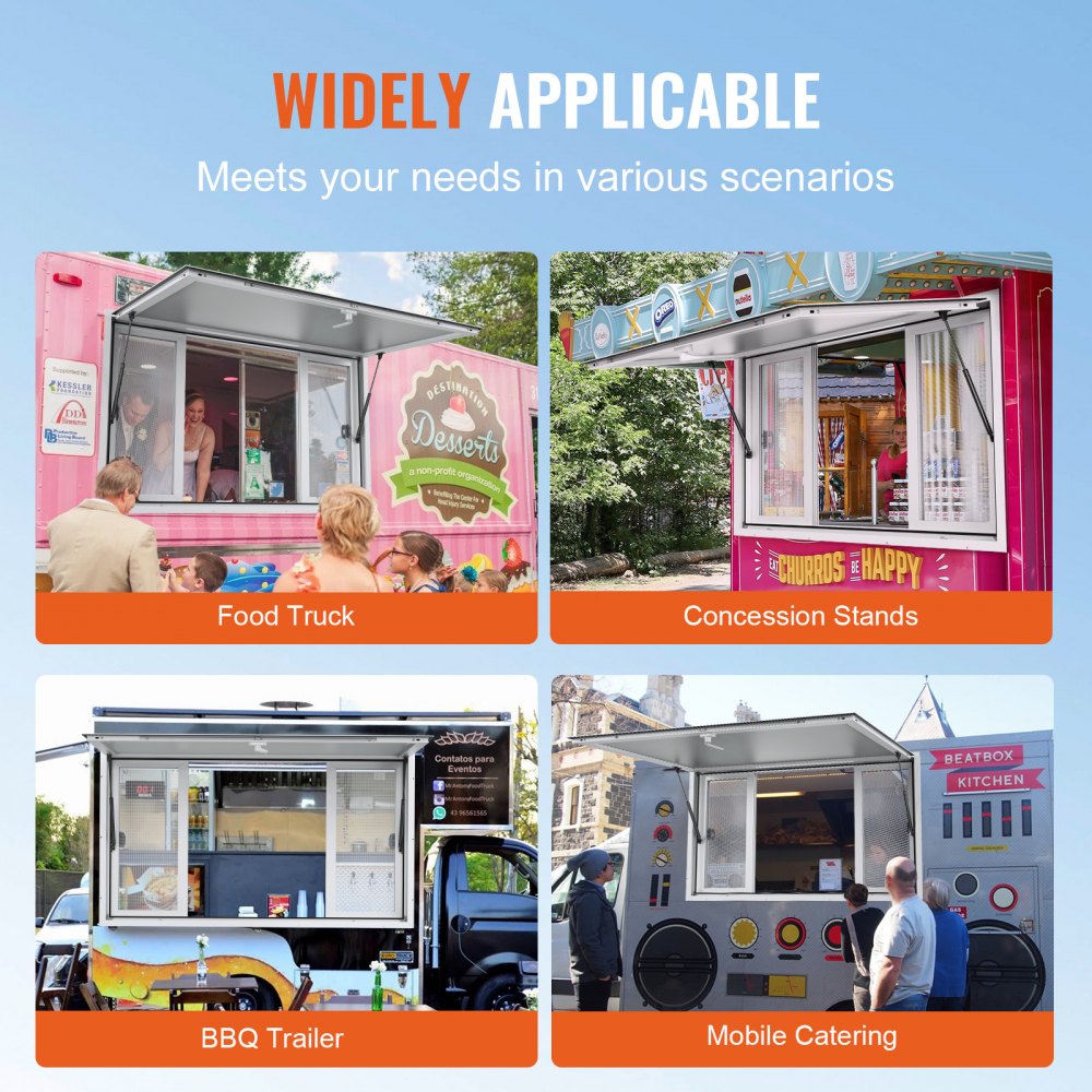 VEVOR 48"L x 36"W Koncesionářský stojan Obslužné okno Food Truck Servisní markýza