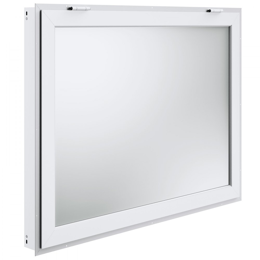 VEVOR Concession Window 48"x36", Aluminum Alloy Food Truck Service Window with 4 Horizontal Sliding Windows & Awning Door & Drag Hook, Up to 85 Degrees Serving Window for Food Truck Concession Trailer