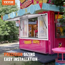 VEVOR 122L x 91.4W cm Concession Stand Serving Window Food Truck Service Awning
