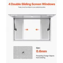 VEVOR Concession Window 135x84 cm, Aluminum Alloy Service Window for Food Truck, Up to 85 Degrees Stand Serving Window with 4 Sliding Windows, Awning Door, and Drag Hook, for Concession Trailers