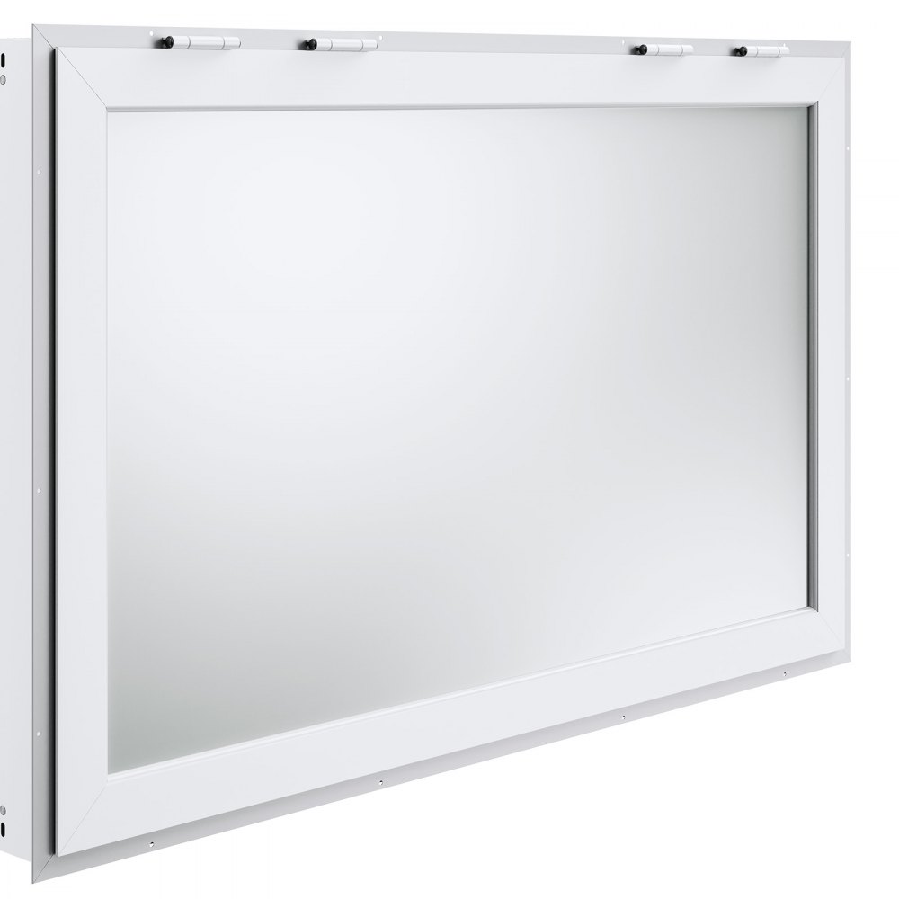 VEVOR 53"x33" Service Window, Aluminum Food Truck Serving Window with 4 Sliding Panels, Awning Door & Hook, Opens to 85 Degrees for Concession Trailers