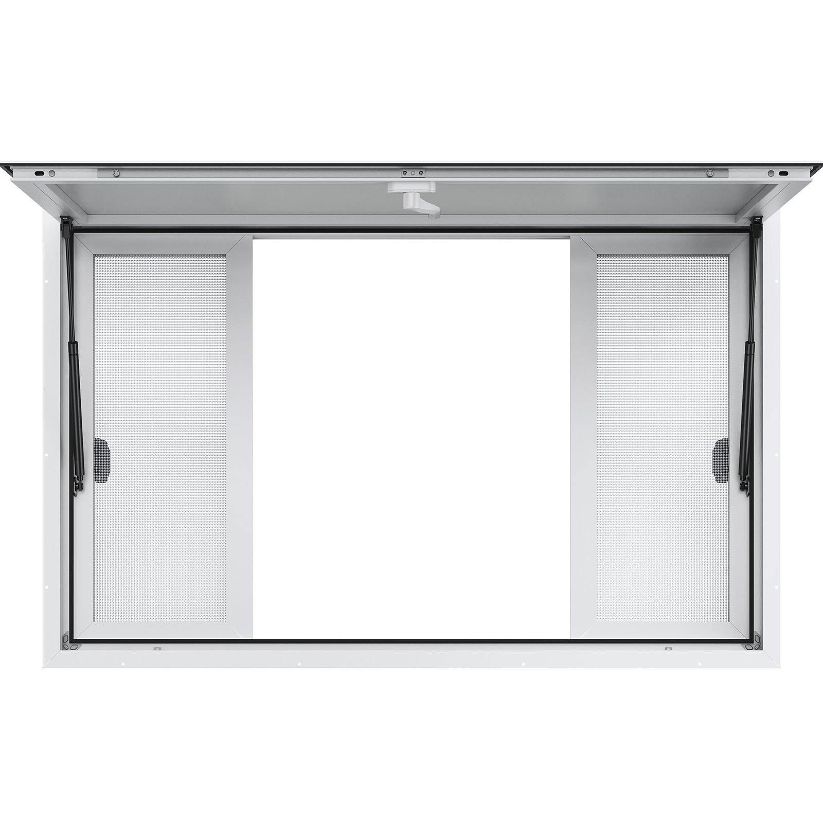 VEVOR 53"x33" Service Window, Aluminum Food Truck Serving Window with 4 Sliding Panels, Awning Door & Hook, Opens to 85 Degrees for Concession Trailers