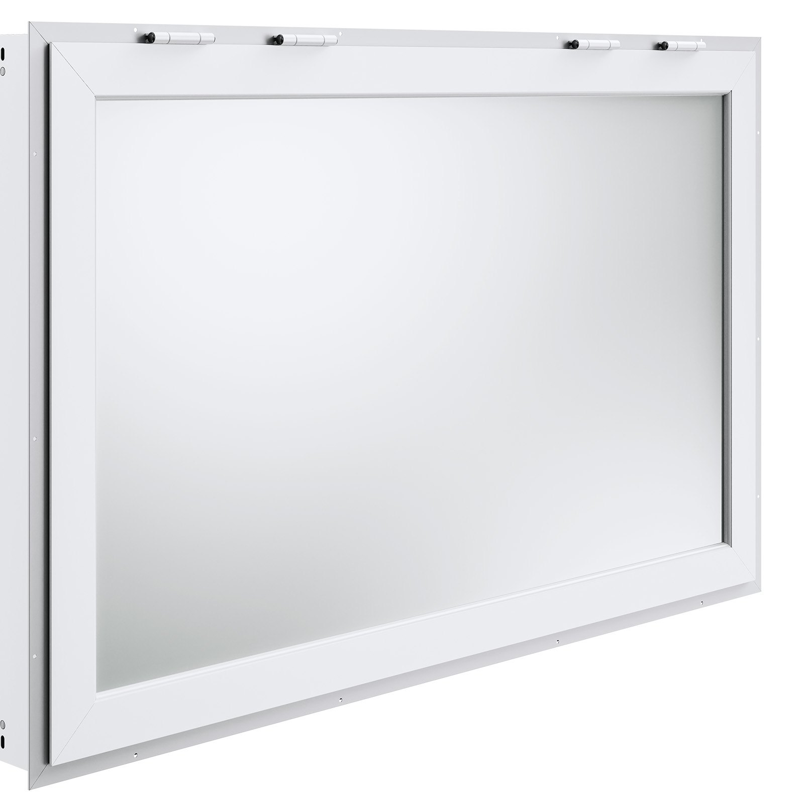 VEVOR 53"x33" Service Window, Aluminum Food Truck Serving Window with 4 Sliding Panels, Awning Door & Hook, Opens to 85 Degrees for Concession Trailers