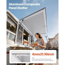 60x36in Concession Stand Serving Window Food Truck Service Awning Aluminum Alloy
