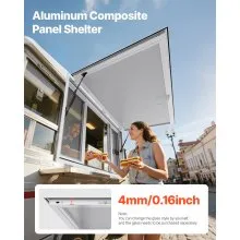 60x36in Concession Stand Serving Window Food Truck Service Awning Aluminum Alloy