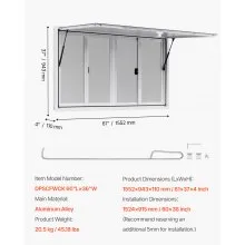 60x36in Concession Stand Serving Window Food Truck Service Awning Aluminum Alloy
