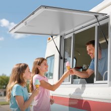 60x36in Concession Stand Serving Window Food Truck Service Awning Aluminum Alloy