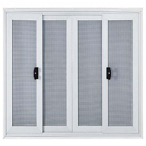 VEVOR Concession Window, 36 x 36 inch, Aluminum Alloy Food Truck Service Window with 4 Horizontal Sliding Screen Windows & Awning Door & Drag Hook, Serving Window for Food Trucks Concession Trailers