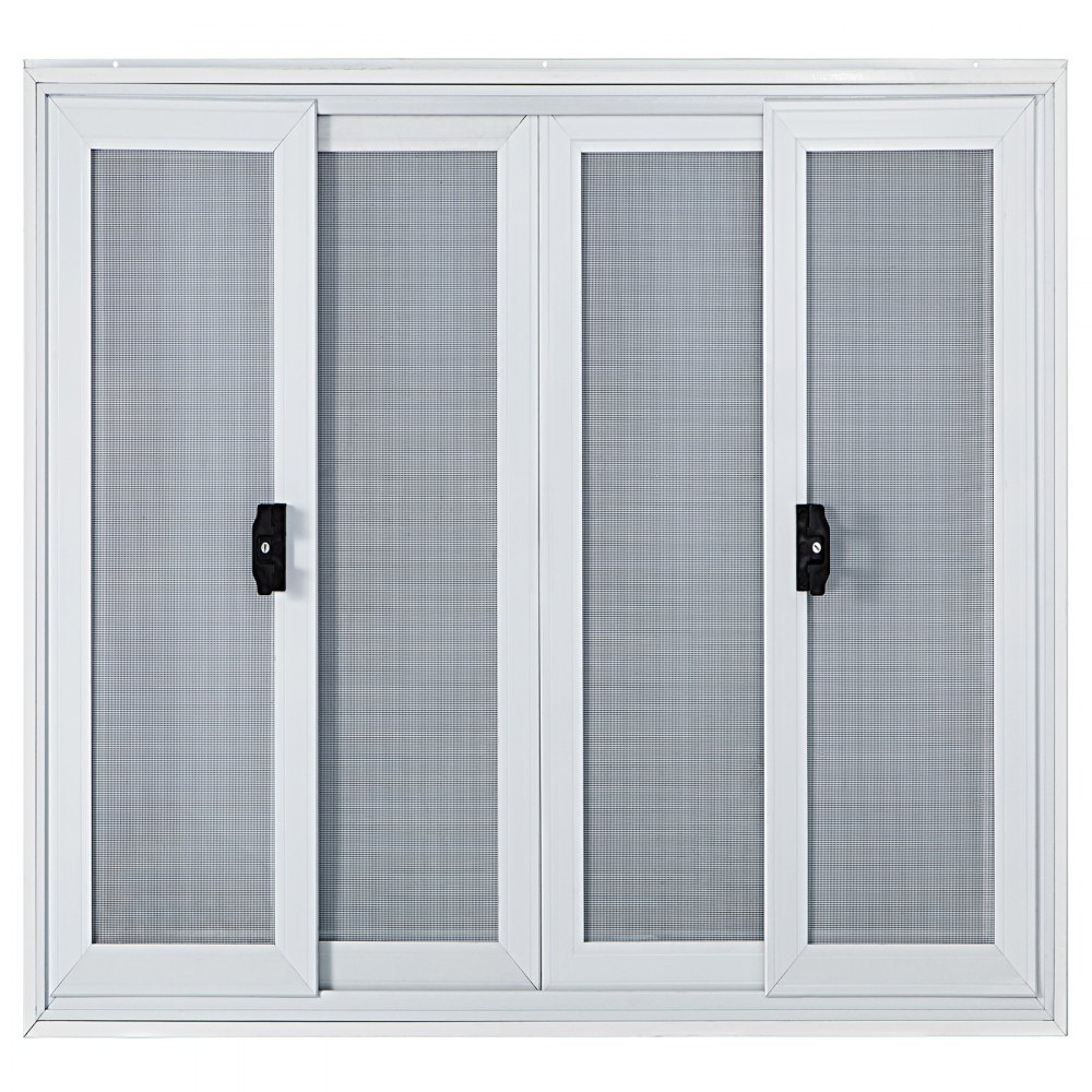 VEVOR Concession Window, 91.4 x 91.4 cm Aluminum Alloy Food Truck Service Window with 4 Horizontal Sliding Screen Windows & Awning Door & Drag Hook, Serving Window for Food Trucks Concession Trailers