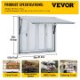 VEVOR Concession Window, 91.4 x 91.4 cm Aluminum Alloy Food Truck Service Window with 4 Horizontal Sliding Screen Windows & Awning Door & Drag Hook, Serving Window for Food Trucks Concession Trailers