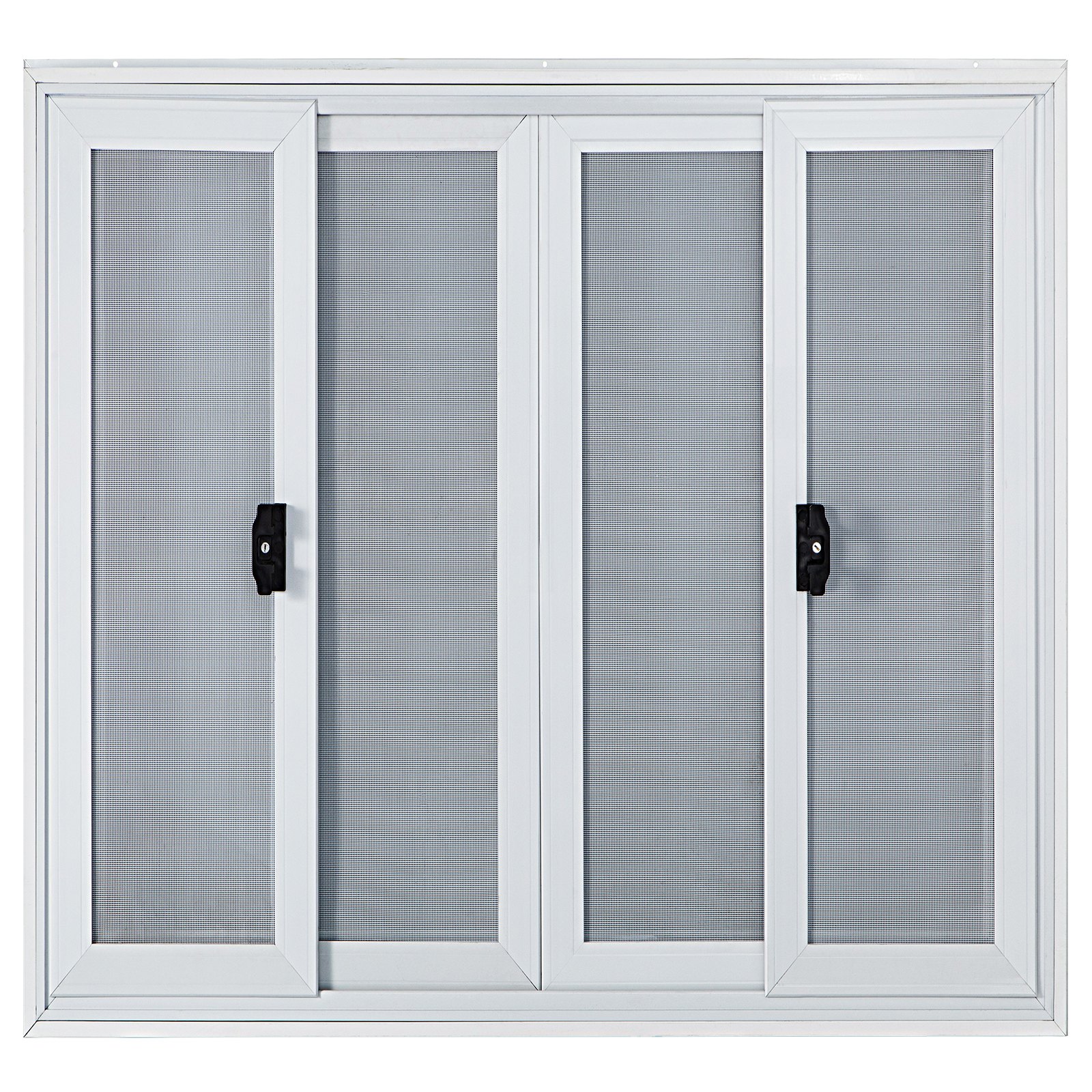 VEVOR Concession Window, 91.4 x 91.4 cm Aluminum Alloy Food Truck Service Window with 4 Horizontal Sliding Screen Windows & Awning Door & Drag Hook, Serving Window for Food Trucks Concession Trailers