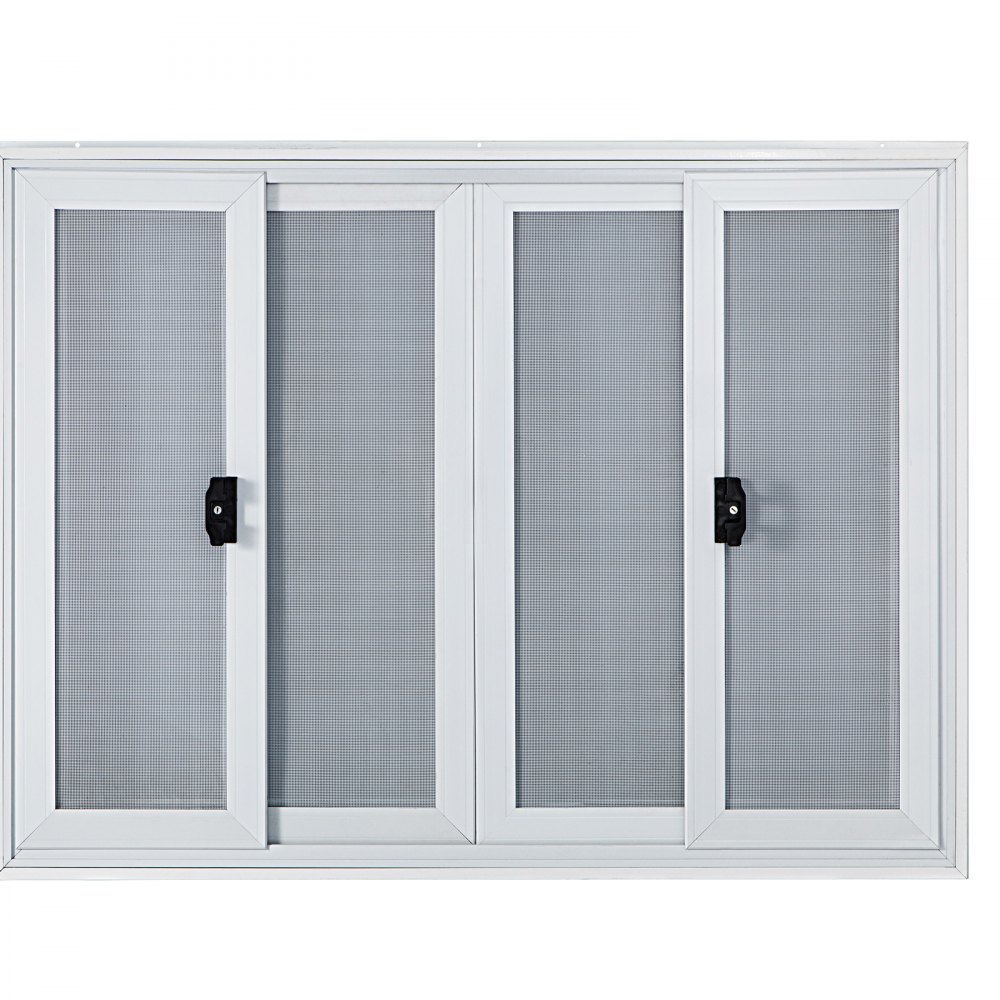 VEVOR Concession Window, 48 x 36 inch, Aluminum Alloy Food Truck Service Window with 4 Horizontal Sliding Screen Windows & Awning Door & Drag Hook, Serving Window for Food Trucks Concession Trailers