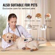 VEVOR Red Light Therapy Device, Portable Red & Near Infrared Light Therapy for Body and Pets, Handheld Red Light Healing Device with LED Display for Muscle Pain Relief & Dog, Cats (12*650nm + 4*808nm)