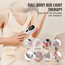 VEVOR Red Light Therapy Device Red & Near Infrared Therapy 12*650nm + 4*808nm