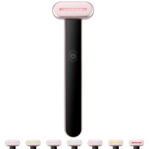 VEVOR Red Light Therapy Wand For Face And Neck 7-color Led Facial Device With Heating And Microcurrent Vibrating Massage Portable Beauty Wand