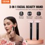VEVOR Red Light Therapy Wand for Face, 7-Color LED Facial Wand Red Light Therapy Device with Heatig Therapy| Microcurrent Vibrating Massage, Portable LED Beauty Wand for Face, Neck