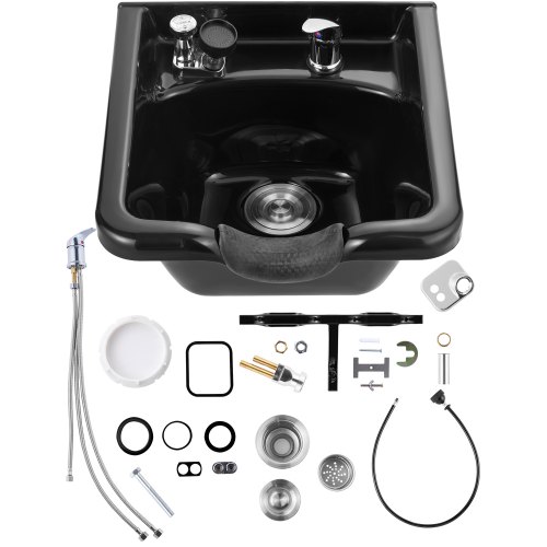 VEVOR Shampoo Basin, Black Hairdresser Sink Shampoo Bowl Sink, ABS
