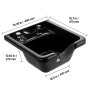 black VEVOR shampoo bowl with chrome faucet, 19.3&quot; x 18.9&quot; dimensions.