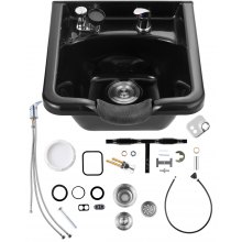 Shampoo Bowl Black ABS Plastic Salon and Spa Hair Sink Beauty