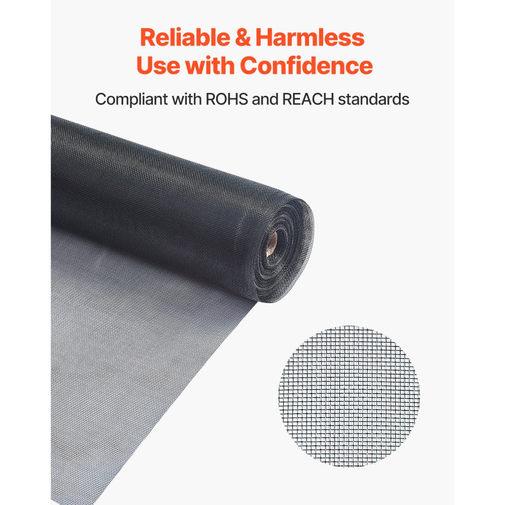 VEVOR Window Screen Replacement, 100 ft × 48 in Window Screen Mesh, DIY Adjustable Fiberglass Screen Mesh - Durable, Washable & Easy to Install, Window Screen Repair Kit for Patio Porch Door Windows