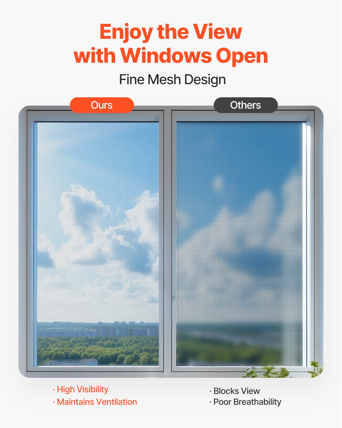 VEVOR Window Screen Replacement, 100 ft × 48 in Window Screen Mesh, DIY Adjustable Fiberglass Screen Mesh - Durable, Washable & Easy to Install, Window Screen Repair Kit for Patio Porch Door Windows