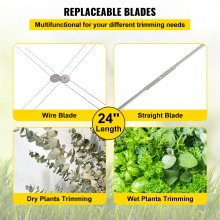 VEVOR Bowl Trimmer, 24 Inch Leaf Bowl Trimmer, Electric Hydroponic Pro Bowl Trimmer, Electric Leaf Bud Trim Reaper Cutter, Silver Twisted Spin Cut for Plants Buds and Flowers with Upgraded Gears