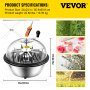 VEVOR 24 Inch Bowl Trimmer Leaf Bowl Trimmer Hydroponic Pro Bowl Trimmer Hand Leaf Bud Trim Reaper Cutter Twisted Spin Cut for Plant Bud and Flower