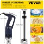 VEVOR Commercial Immersion Blender Commercial Hand Mixer 304 Stainless Steel Constant Speed Heavy Duty Immersion Blender 350W Hand Blender Commercial with 19.7" Removable Shaft for Kitchen Mixing
