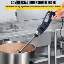 VEVOR Commercial Immersion Blender Variable Speed Heavy Duty Immersion Blender 500W Commercial Hand Mixer 304 Stainless Steel Hand Blender Commercial with 11.8" Removable Shaft for Kitchen Mixing