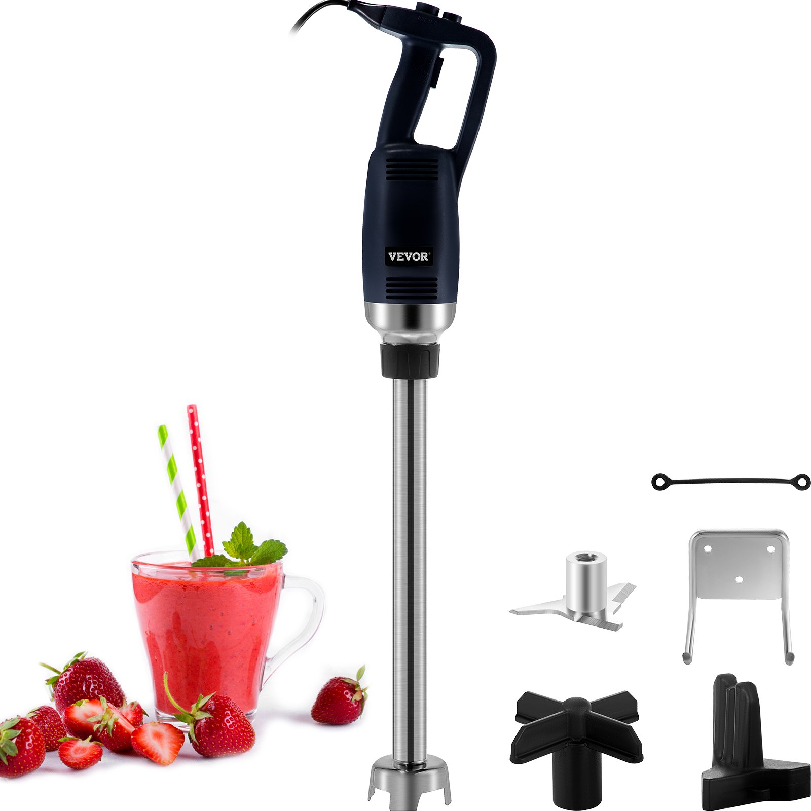 VEVOR Commercial Immersion Blender Variable Speed Heavy Duty Immersion Blender 750W Commercial Hand Mixer 304 Stainless Steel Hand Blender Commercial (19.7")