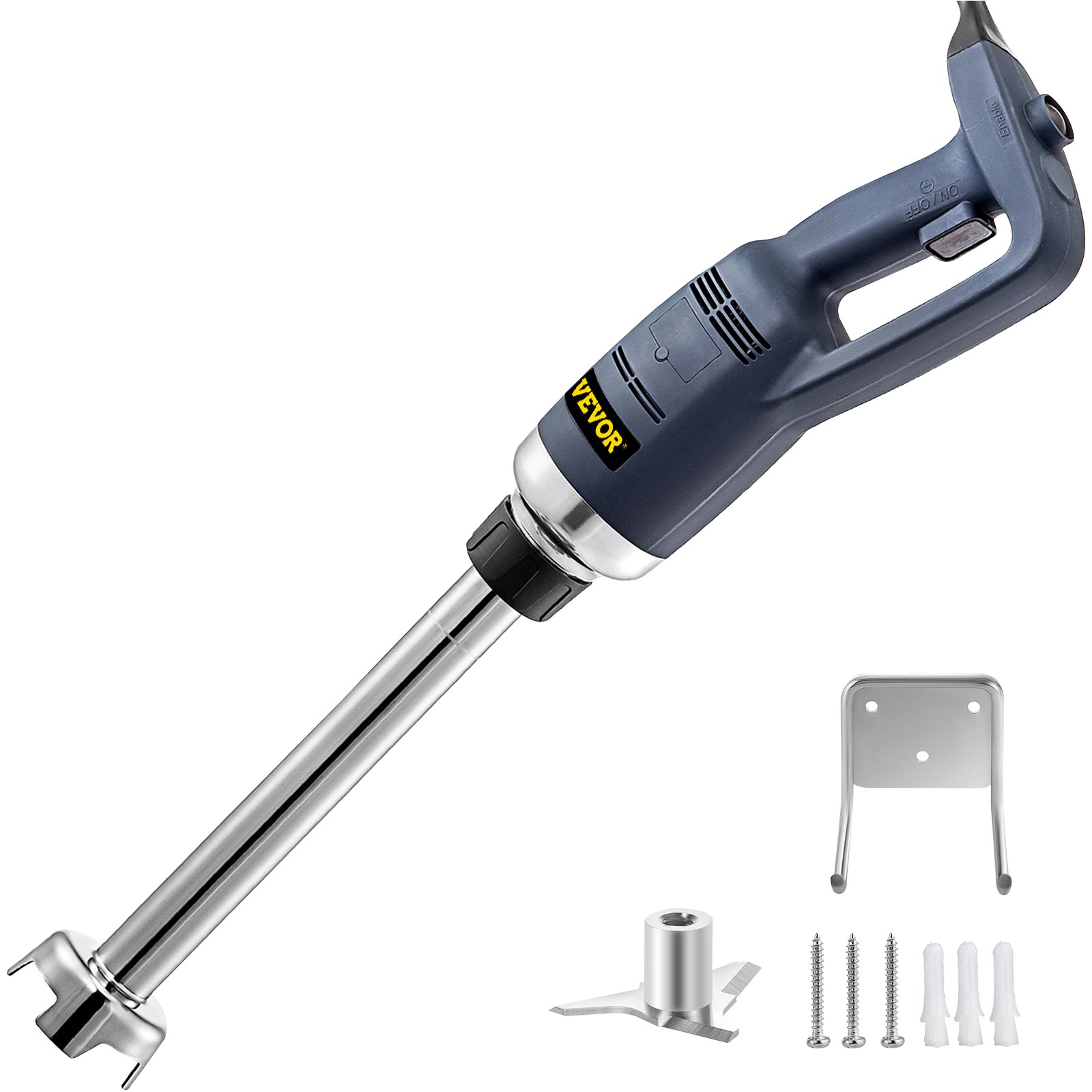 VEVOR Commercial Immersion Blender 500W Power, Hand Held Mixer with 15.7-Inch 304 Stainless Steel Removable Shaft, Electric Stick Blender Constant Speed 16000RPM