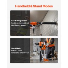 VEVOR Diamond Core Drill Machine Handheld & Stand Concrete Core Drill Rig 200 mm