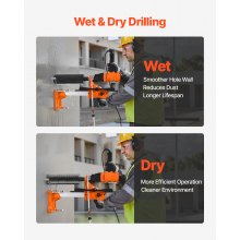 VEVOR Diamond Core Drill Machine Handheld & Stand Concrete Core Drill Rig 200 mm