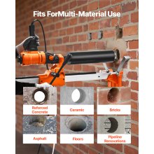 VEVOR Diamond Core Drill Machine Handheld & Stand Concrete Core Drill Rig 200 mm
