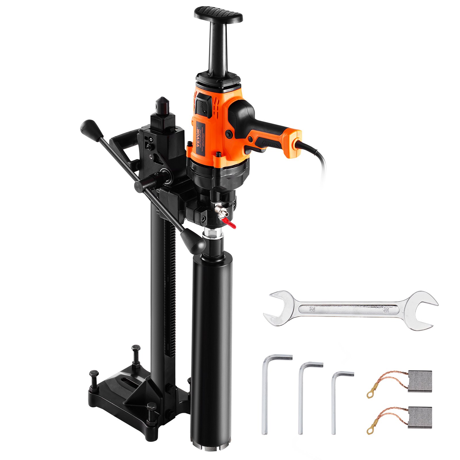 VEVOR Core Drill Machine, 0.8-6.3in Drilling Diameter Handheld Diamond Core Drill Rig with Stand and Core Drill Bit, 2000W Rugged Concrete Core Drill, Wet and Dry Use, For Concrete, Brick, Marble