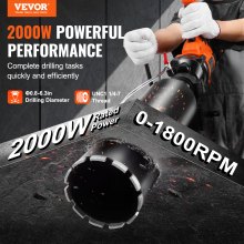 VEVOR Core Drill Machine 0.8-6.3in Dia 2000W Handheld and Stand Core Drill Rig