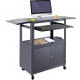 VEVOR AV Cart, 27-41 inch Height Adjustable Media Cart with 2 Drop Leaves, 150 LBS Capacity Presentation Cart with A Locking Cabinet, 33 x 18 inch Widened Steel Projector Cart with A Keyboard Tray