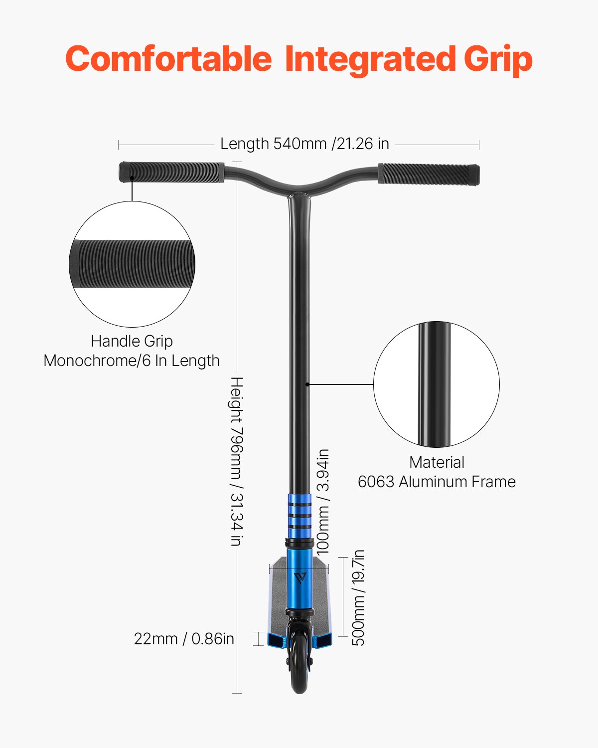 VEVOR Stunt Scooter, Pro Complete Trick Scooters for Kids Ages 9-11 Years, Teens, Adults, Boys, and Girls, Freestyle Street Rider for Intermediate and Beginner, Double Layer Lightweight Aluminum Deck