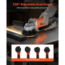 VEVOR Angle Grinder 4-1/2" 8A Electric Grinder Power Tool 12000RPM High-Speed