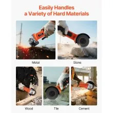 VEVOR Angle Grinder 4-1/2" 8A Electric Grinder Power Tool 12000RPM High-Speed