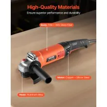 VEVOR Angle Grinder 5" 10A Electric Grinder Power Tool 10000RPM High-Speed