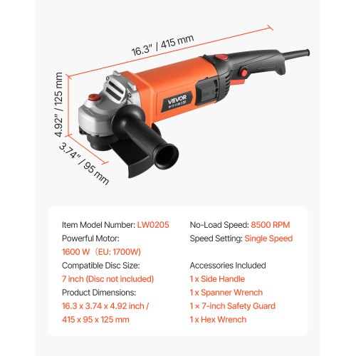Nurklihvija 1700 W, 180 mm — pilt 7