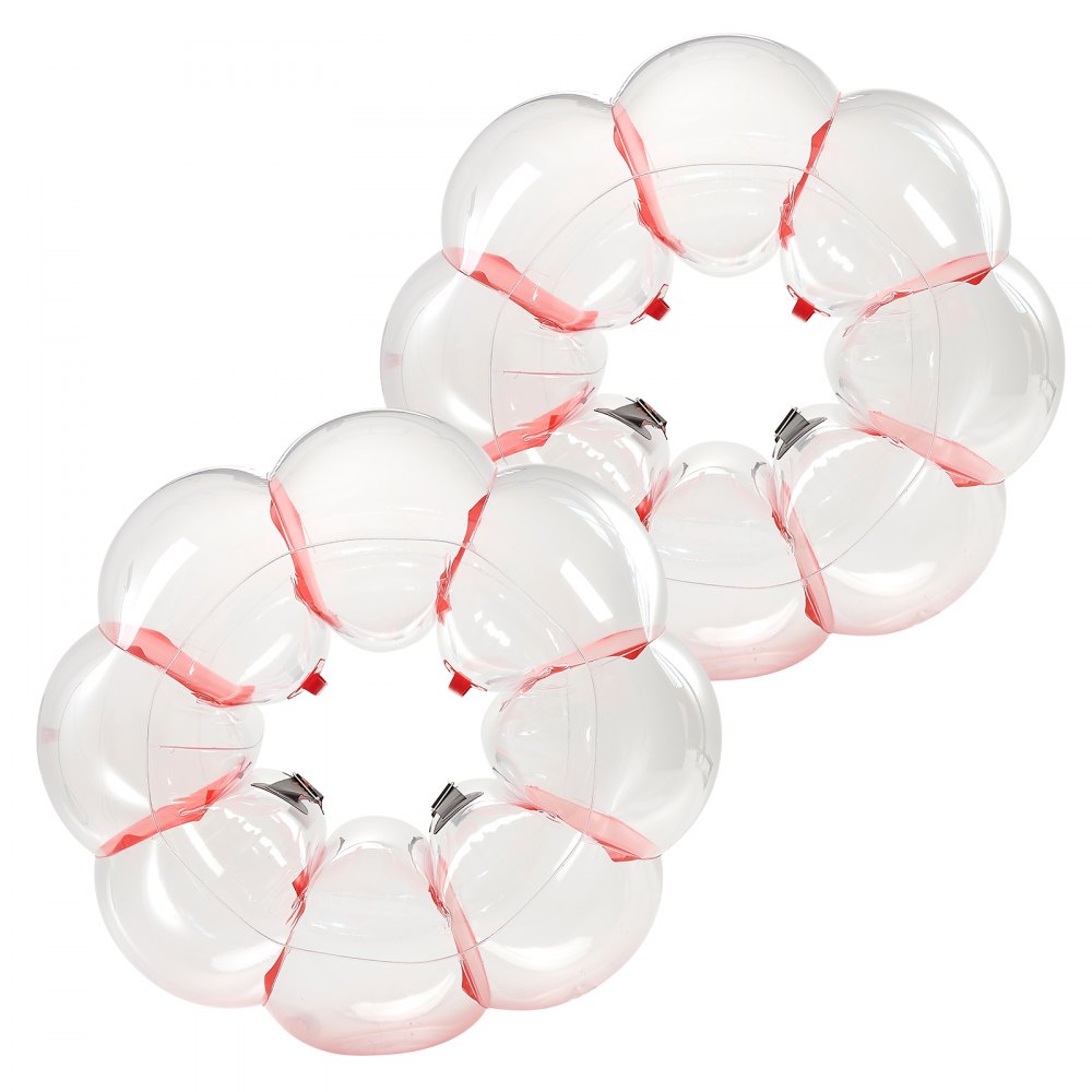 VEVOR Inflatable Bumper Balls 2-Pack, 3FT/0.9M Body Sumo Zorb Ball, Durable Thick PVC Human Hamster Bubble Knocker for Outdoor Sports Team Gaming Play, Bopper Toy for Playground Yard Park, Red Stripes