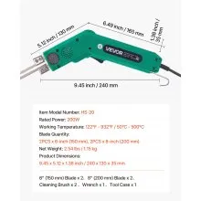 VEVOR Hot Knife Foam Cutter 200W 122℉ - 932℉ Electric Foam Cutting Tool Kit