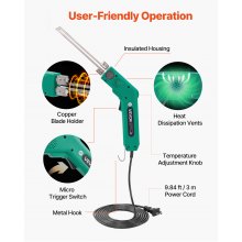 VEVOR Hot Knife Foam Cutter, 200W Electric Foam Cutting Tool, 50℃ - 500℃ Adjustable Styrofoam Cutter with 150mm & 200mm Cutting Blades for KT Board, Polyethylene, Sponge, Rubber - Tool Box Included