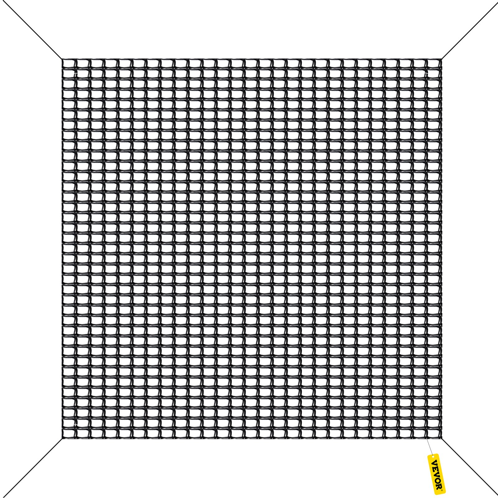 VEVOR Climbing Cargo Net, 14.8 x 14.8 ft Playground Climbing Cargo Net, Polyester Double Layers Cargo Net Climbing Outdoor w/500lbs Weight Capacity, Rope Bridge Net for Tree House, Monkey Bar, Black