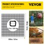 VEVOR Red de carga para escalada, 10.5 x 10.5 pies, red de carga para patio de juegos, red de carga de doble capa de poliéster para escalada al aire libre con capacidad de peso de 500 libras, red de puente de cuerda para casa en el árbol, barra de mono, negro