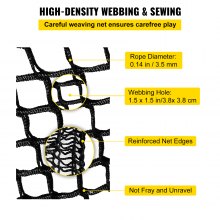 VEVOR Climbing Cargo Net, 10.5 x 10.5 ft Playground Climbing Cargo Net, Polyester Double Layers Cargo Net Climbing Outdoor with 500lbs Weight Capacity, Rope Bridge Net for Tree House, Monkey Bar, Blac