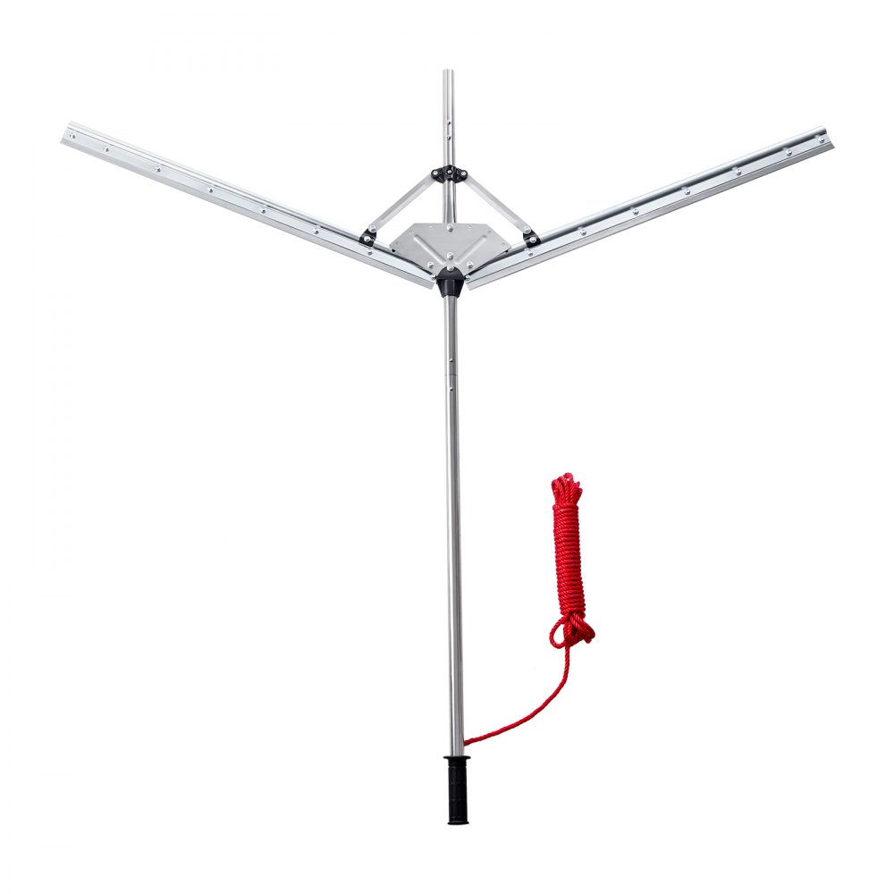 VEVOR Lake Weed Cutter, Pond Aquatic Plant Cutting Tool with 1.57 m Max. Cut Width, Sharp and Heavy-Duty Steel Blades, Pond Rake with 9 m Throw Rope, for Cattail, Phragmites, Lilly Pads and Chara